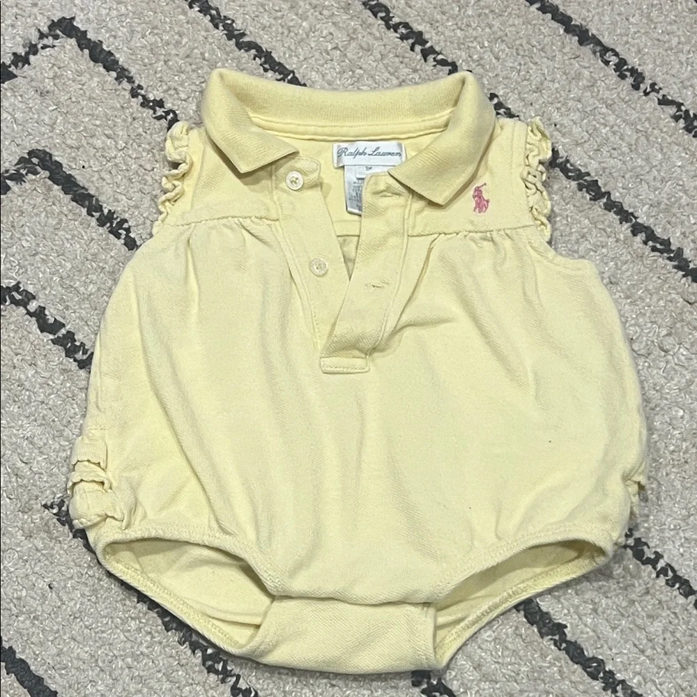 Ralph Lauren Soft Yellow Infant Romper